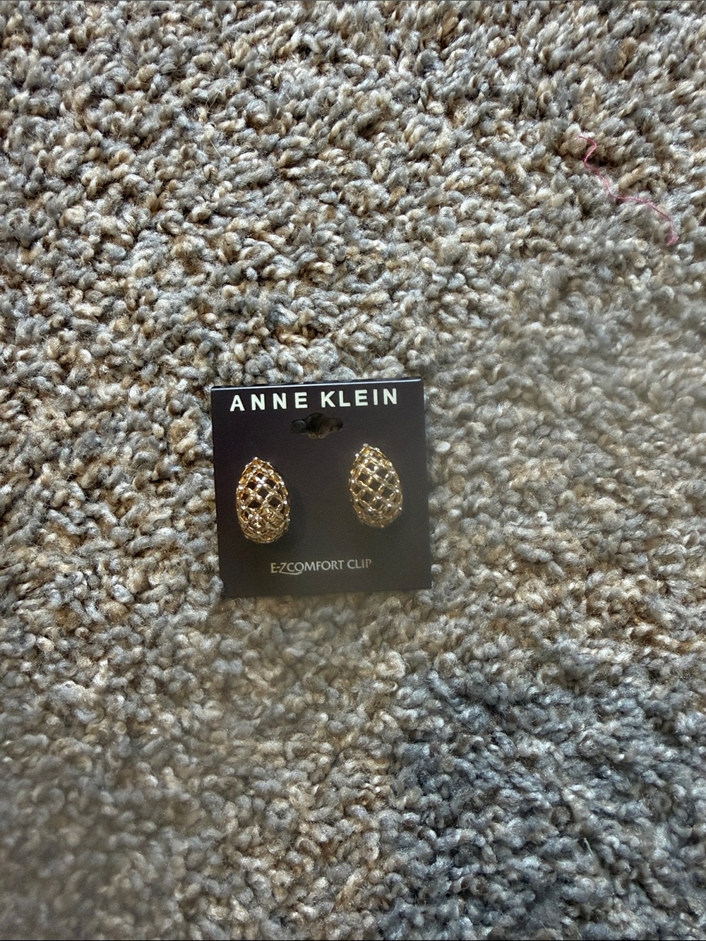 Anne Klein Gold Teardrop Lattice Clip-On Earrings